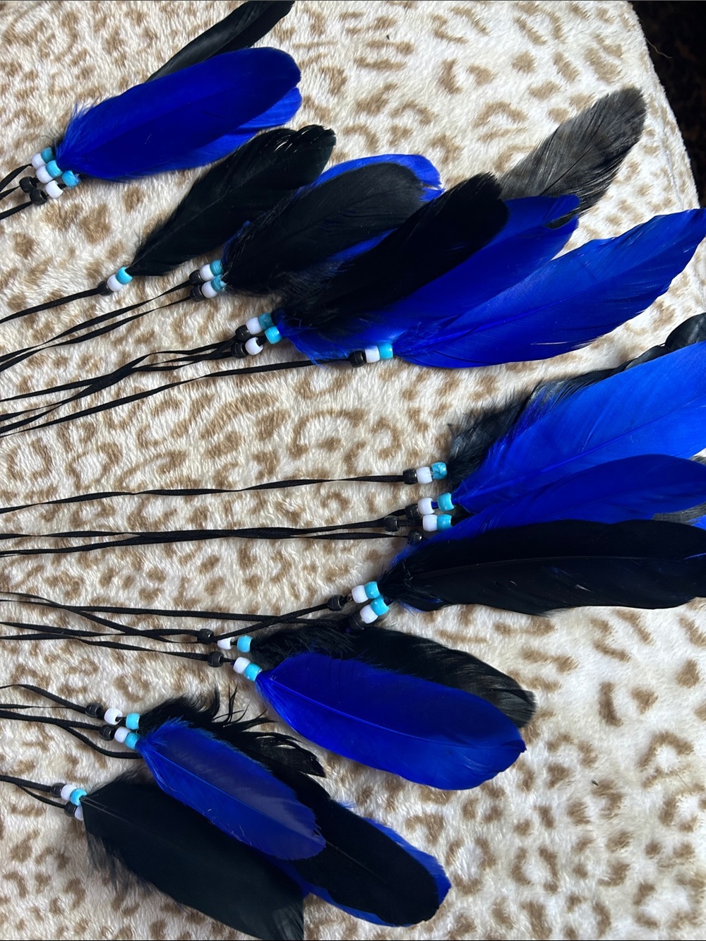 Handmade Evil Eye Dreamcatcher with Blue & Black beads - Feathers - Picture 3 of 6
